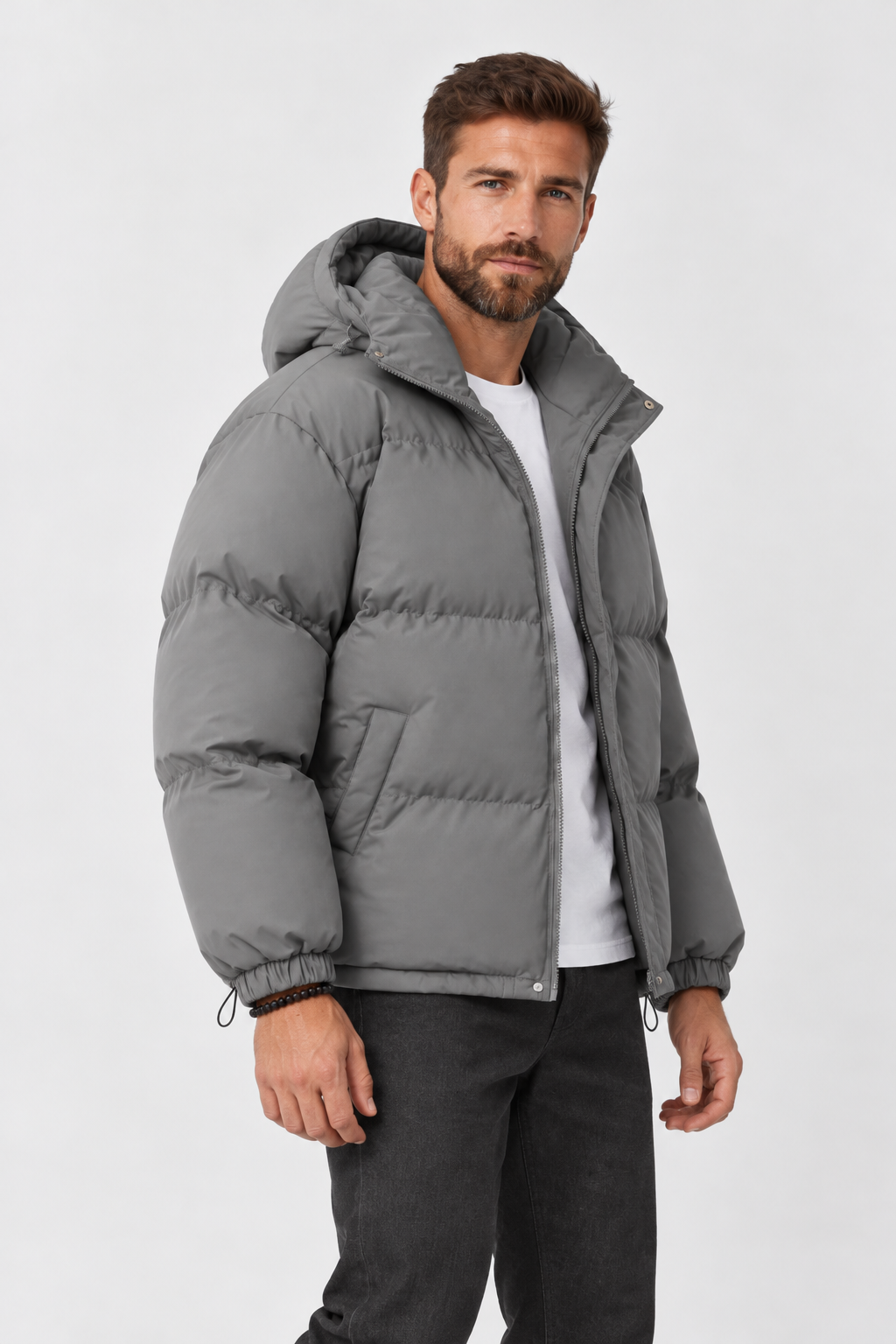 Doudoune à capuche pour homme coupe oversize