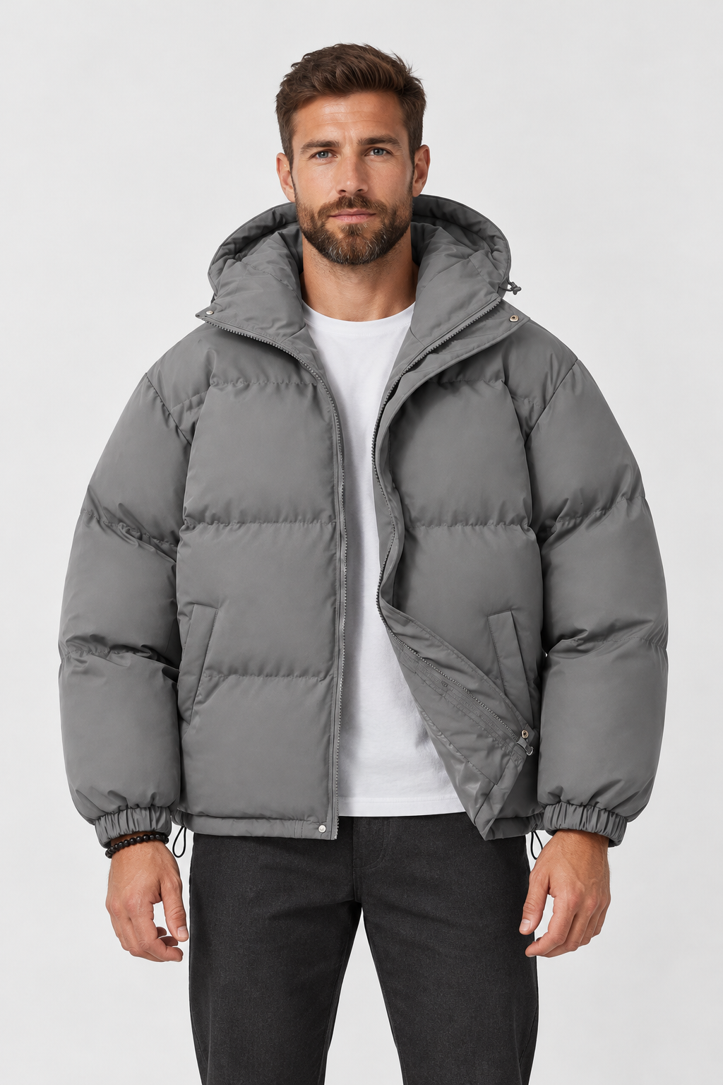 Doudoune à capuche pour homme coupe oversize