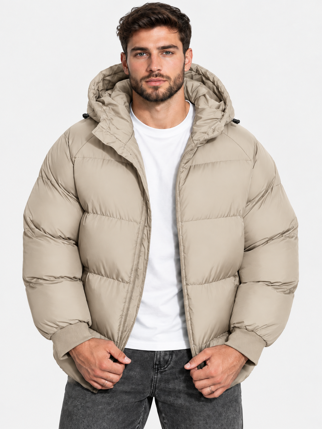 Men Oversized Hooded Puffer Jacket