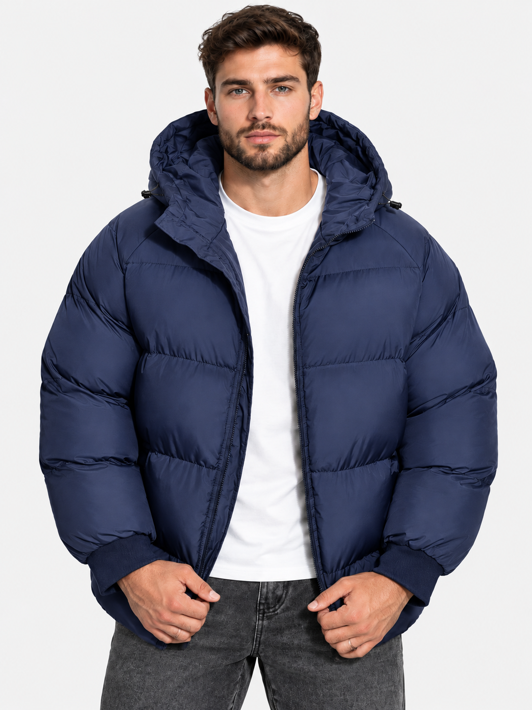Men Oversized Hooded Puffer Jacket