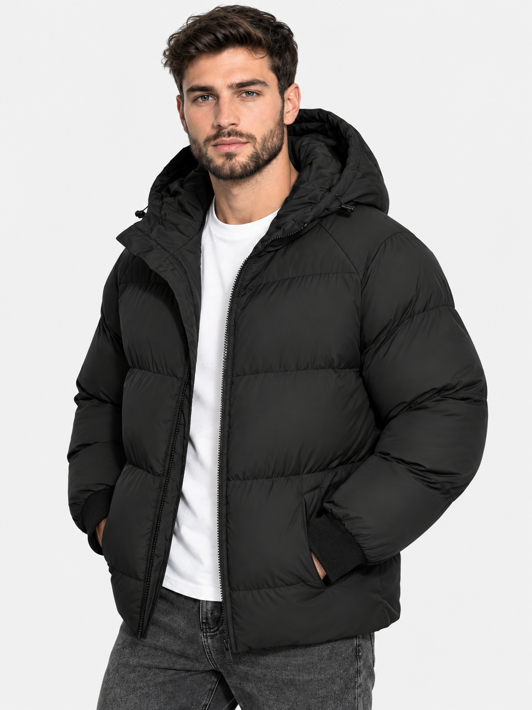 Men Oversized Hooded Puffer Jacket