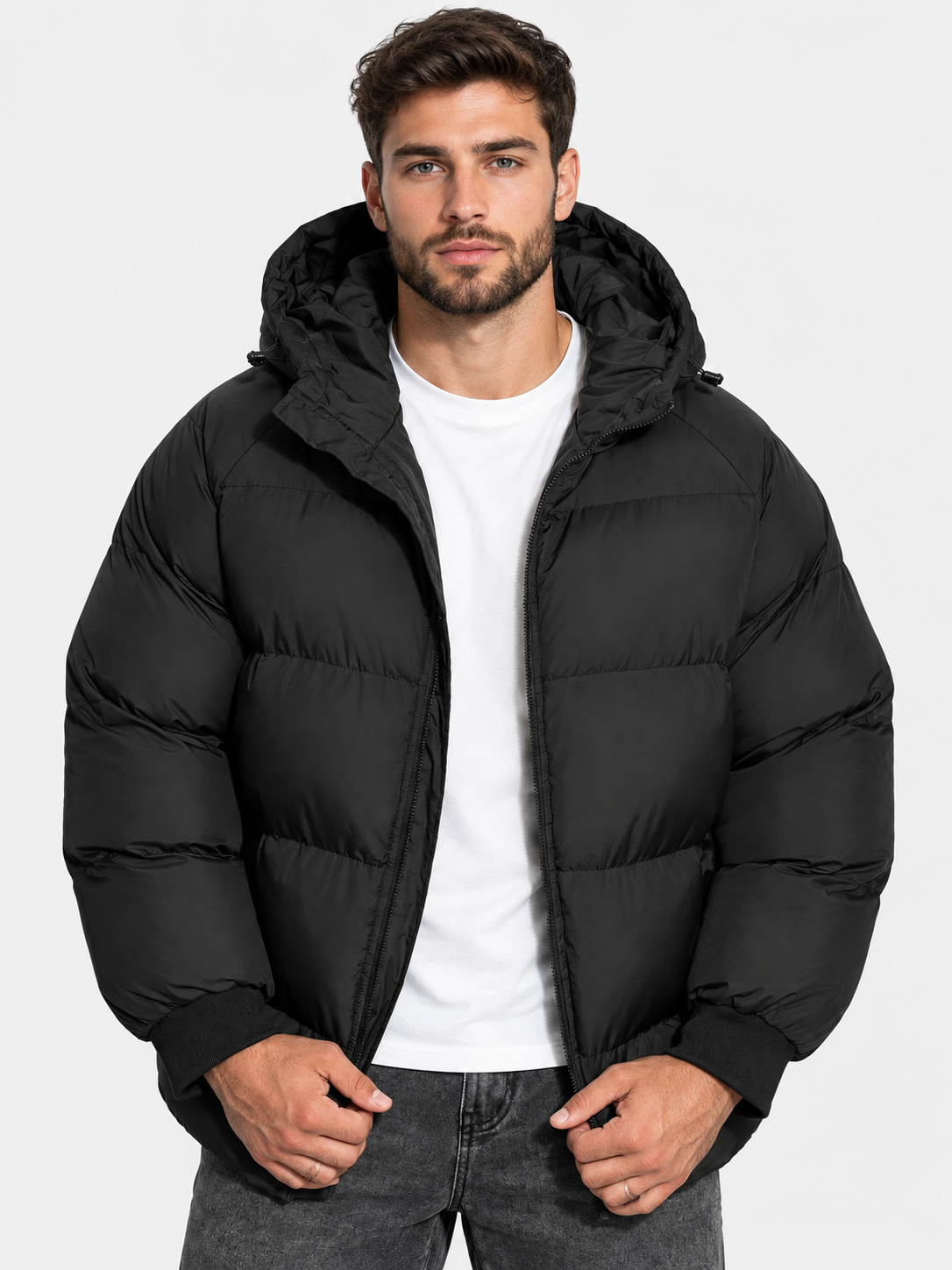 Men Oversized Hooded Puffer Jacket