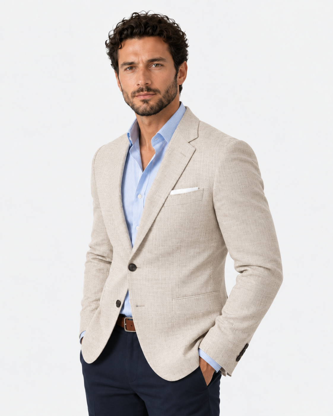 Men Single Breasted Tailored Blazer