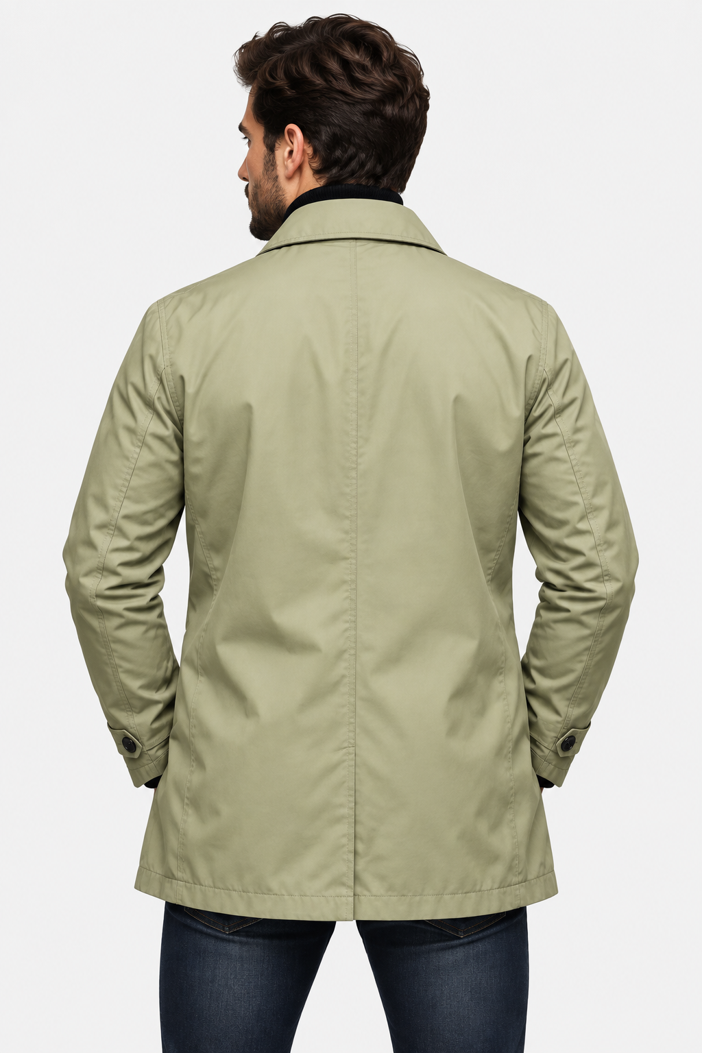 Men Single Breasted Tailored Longline