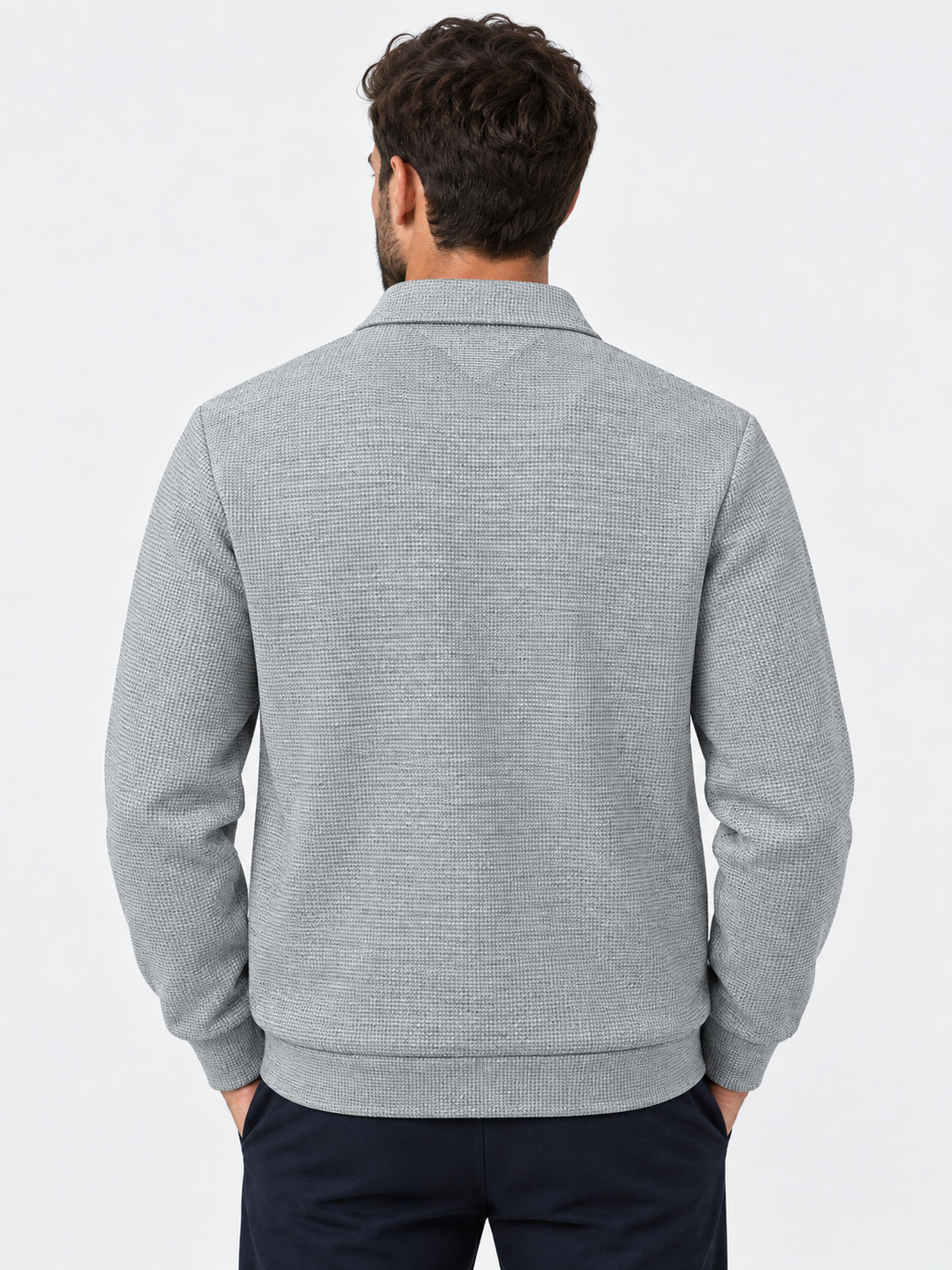 Men Textured Harrington Jacket