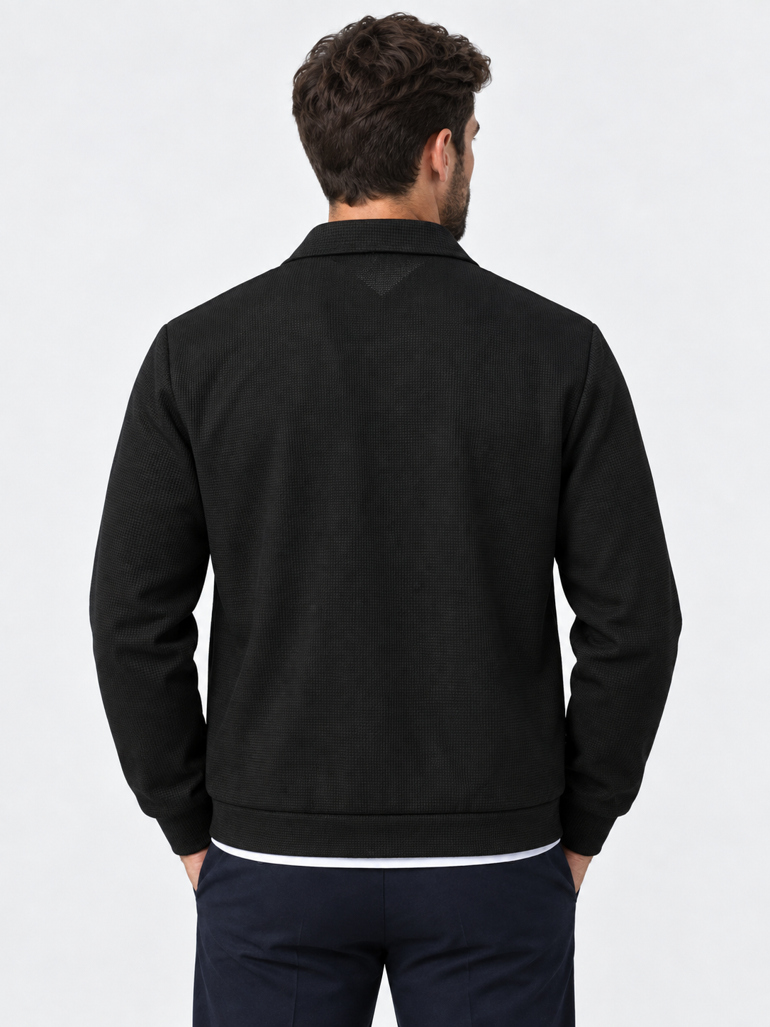 Men Textured Harrington Jacket