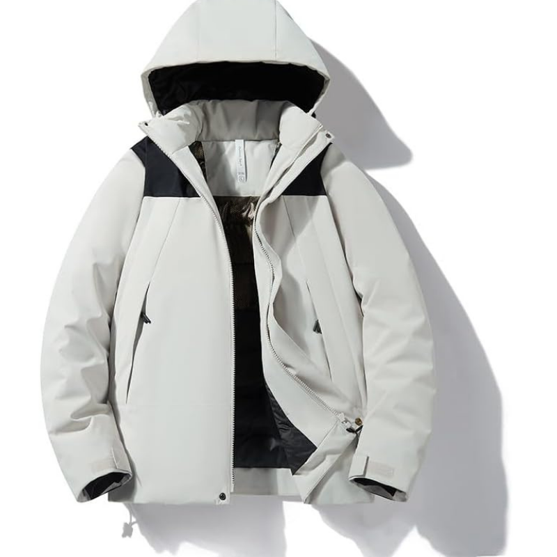 Lacey Hooded Padded Zip Jacket in White