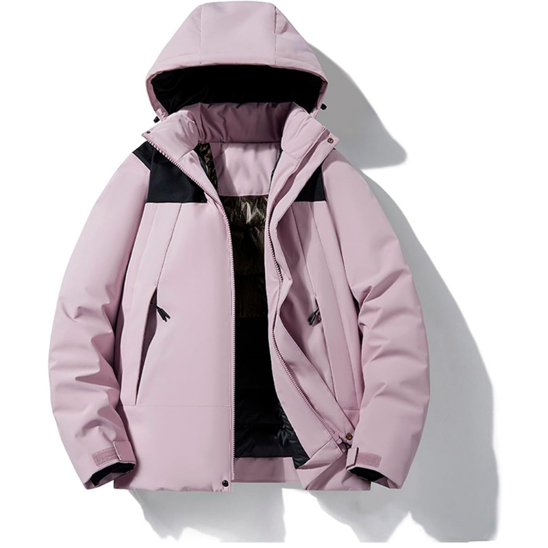 Lacey Hooded Padded Zip Jacket in Purple