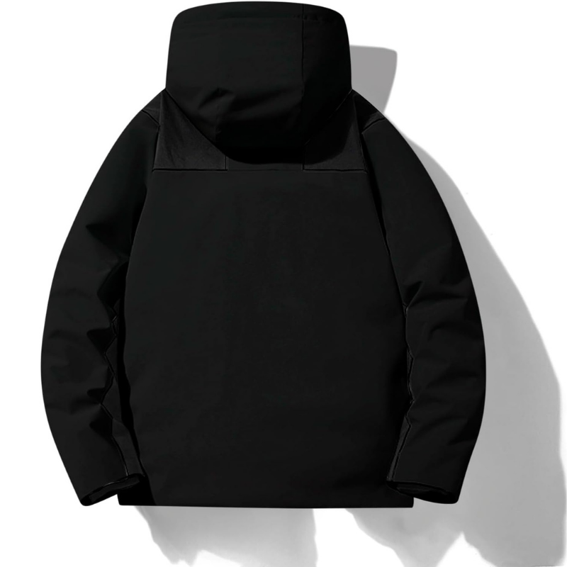 Lacey Hooded Padded Zip Jacket in Black