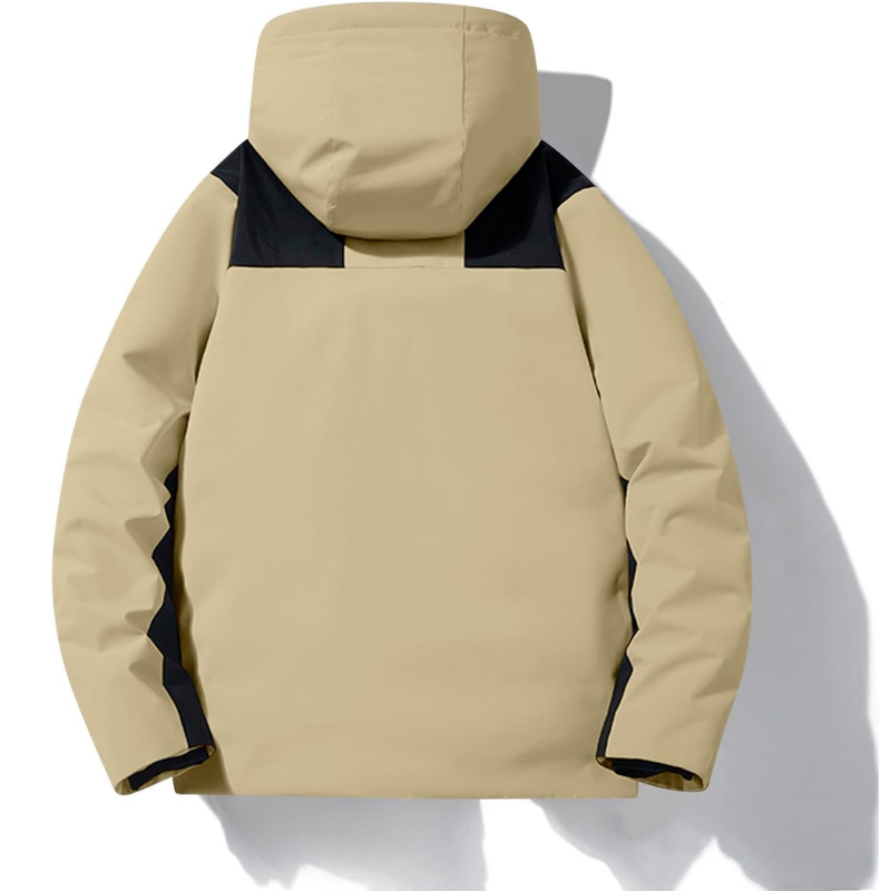Lacey Hooded Padded Zip Jacket in Beige