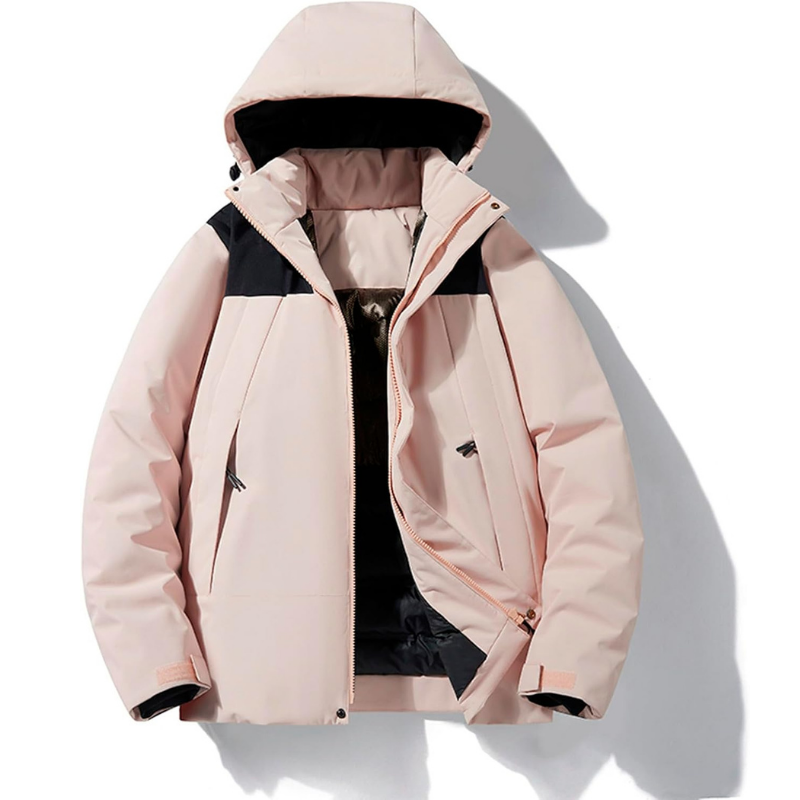 Lacey Hooded Padded Zip Jacket in Pink
