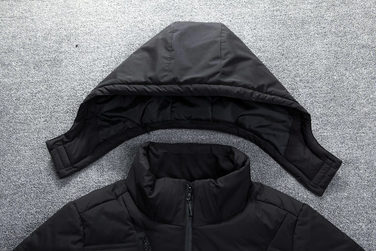 Cameron Detachable Hood Puffer Jacket in Black