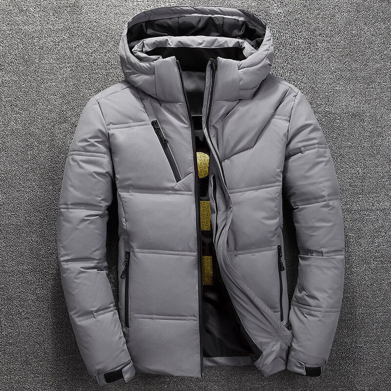 Cameron Detachable Hood Puffer Jacket in Grey