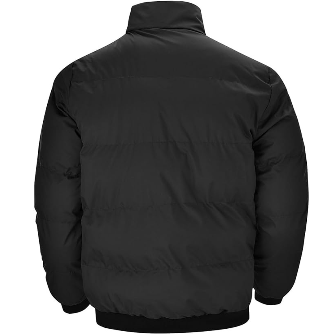 Hudson Stand Collar Padded Bomber Jacket in Black