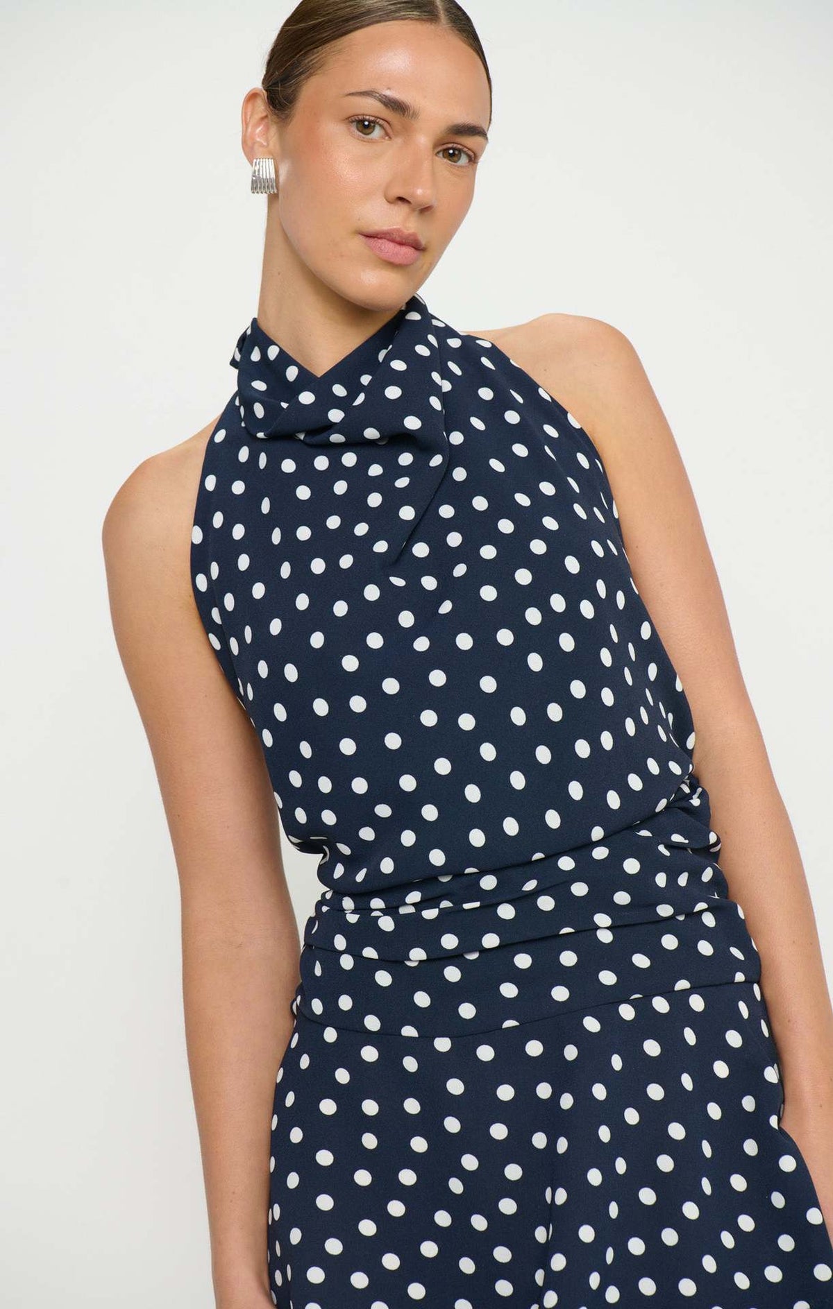 Aimée draped halter mini dress