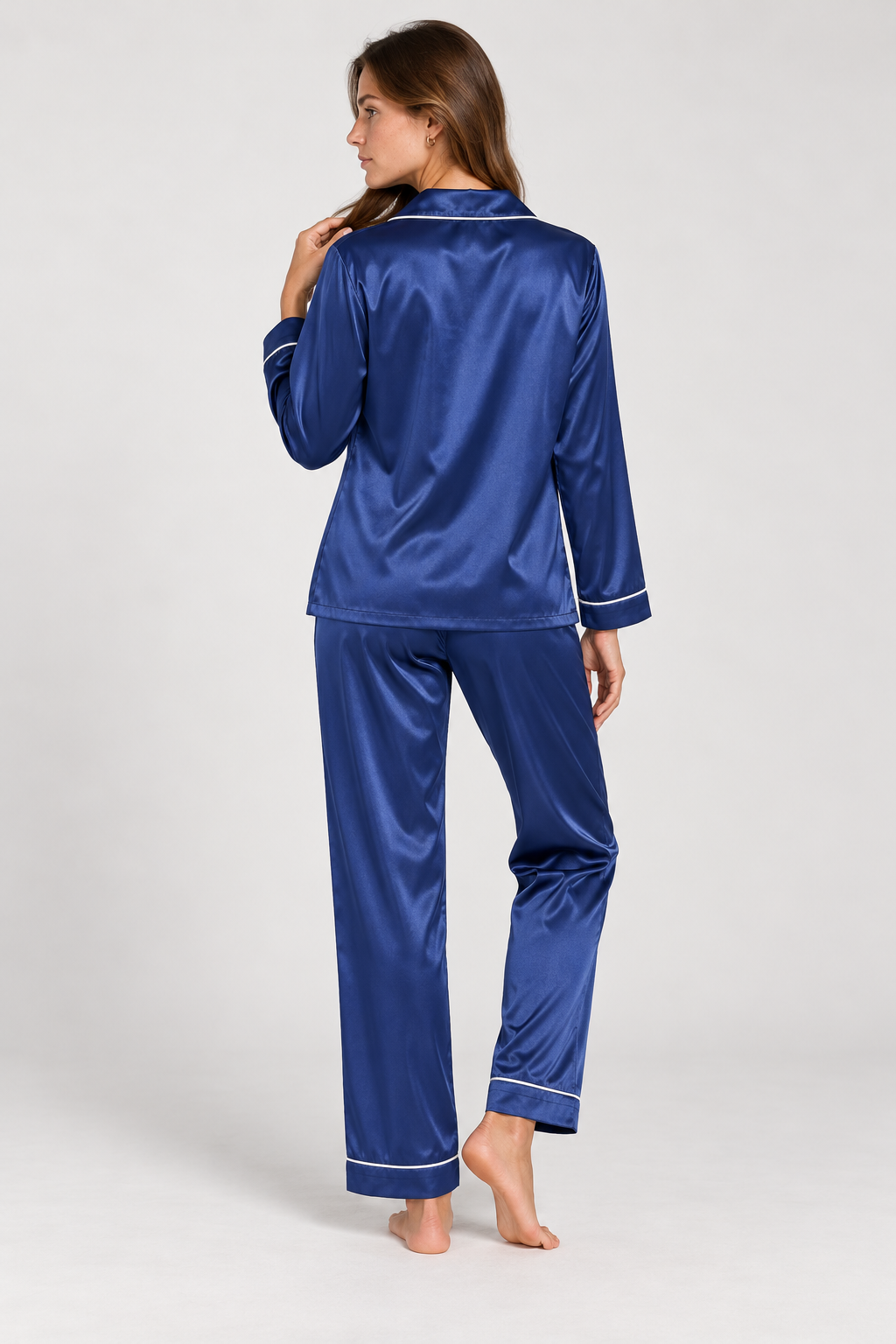 Gabrielle Satin Piped Pyjama Set