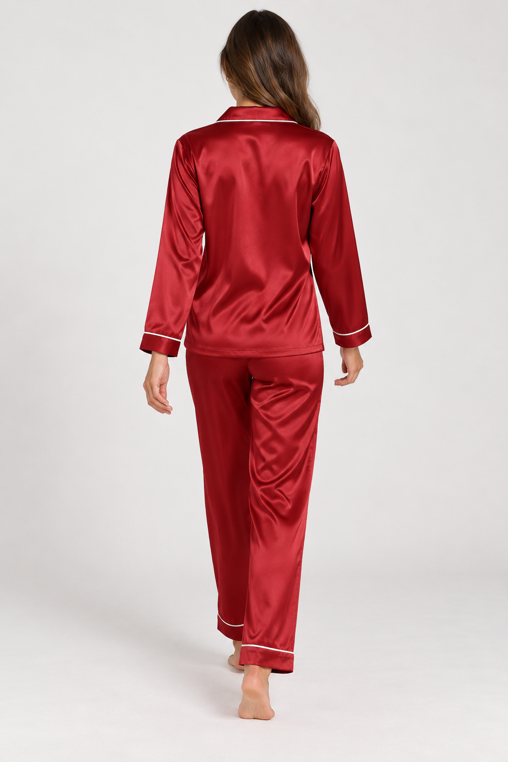 Gabrielle Satin Piped Pyjama Set
