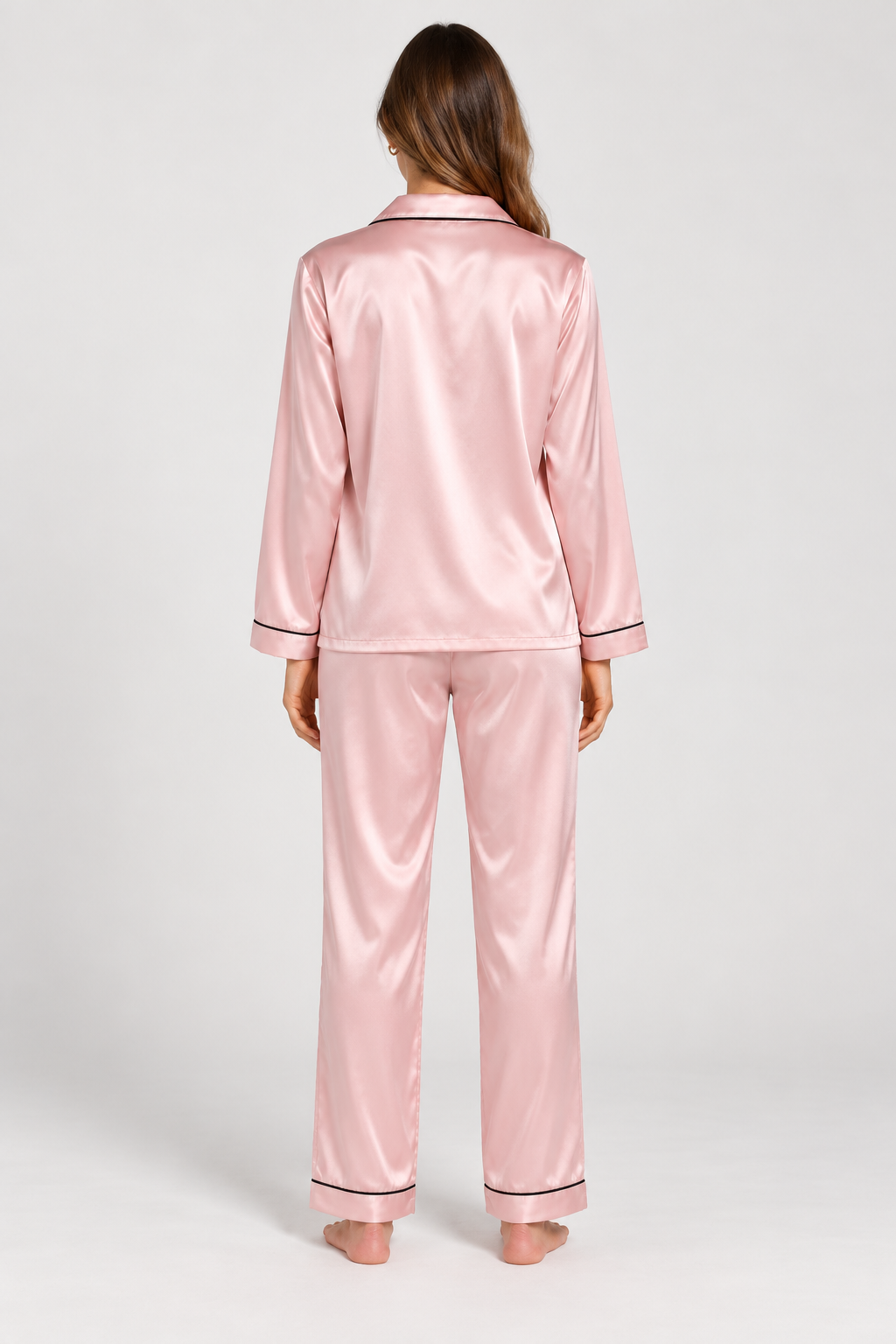 Gabrielle Satin Piped Pyjama Set