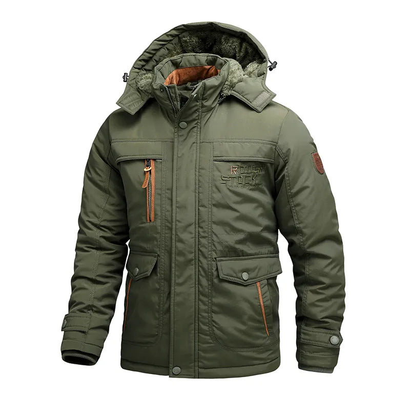 Maxwell Hooded Utility Jacket in Green