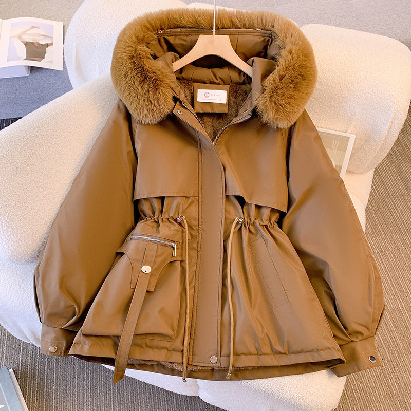 Bessie Faux Fur Hooded Parka in Brown