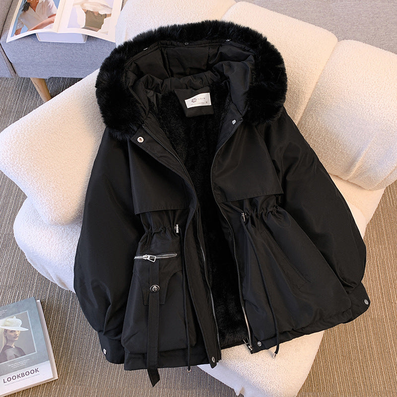 Bessie Faux Fur Hooded Parka in Black