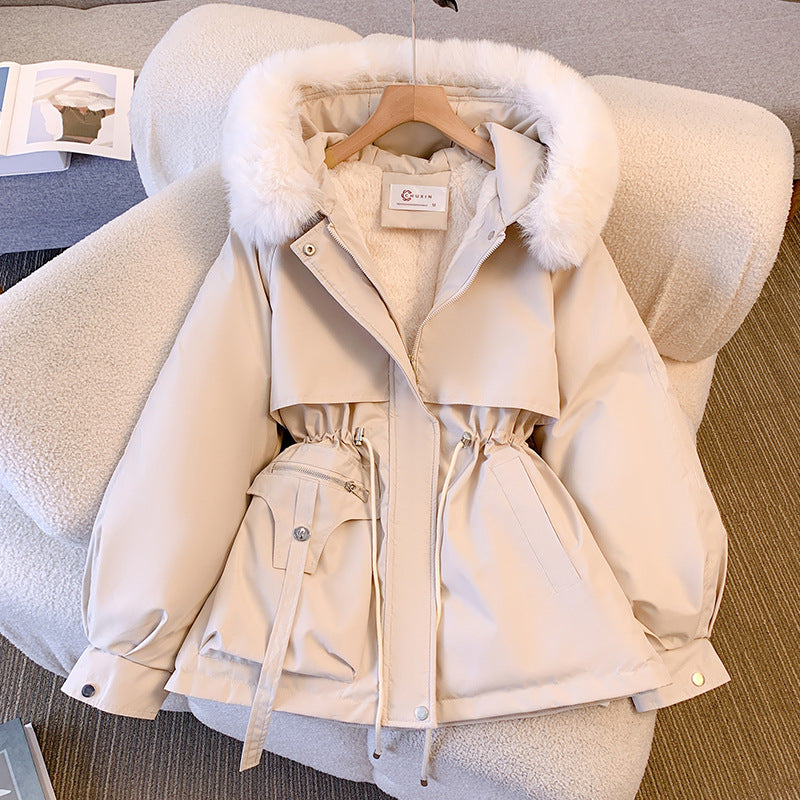 Bessie Faux Fur Hooded Parka in Cream