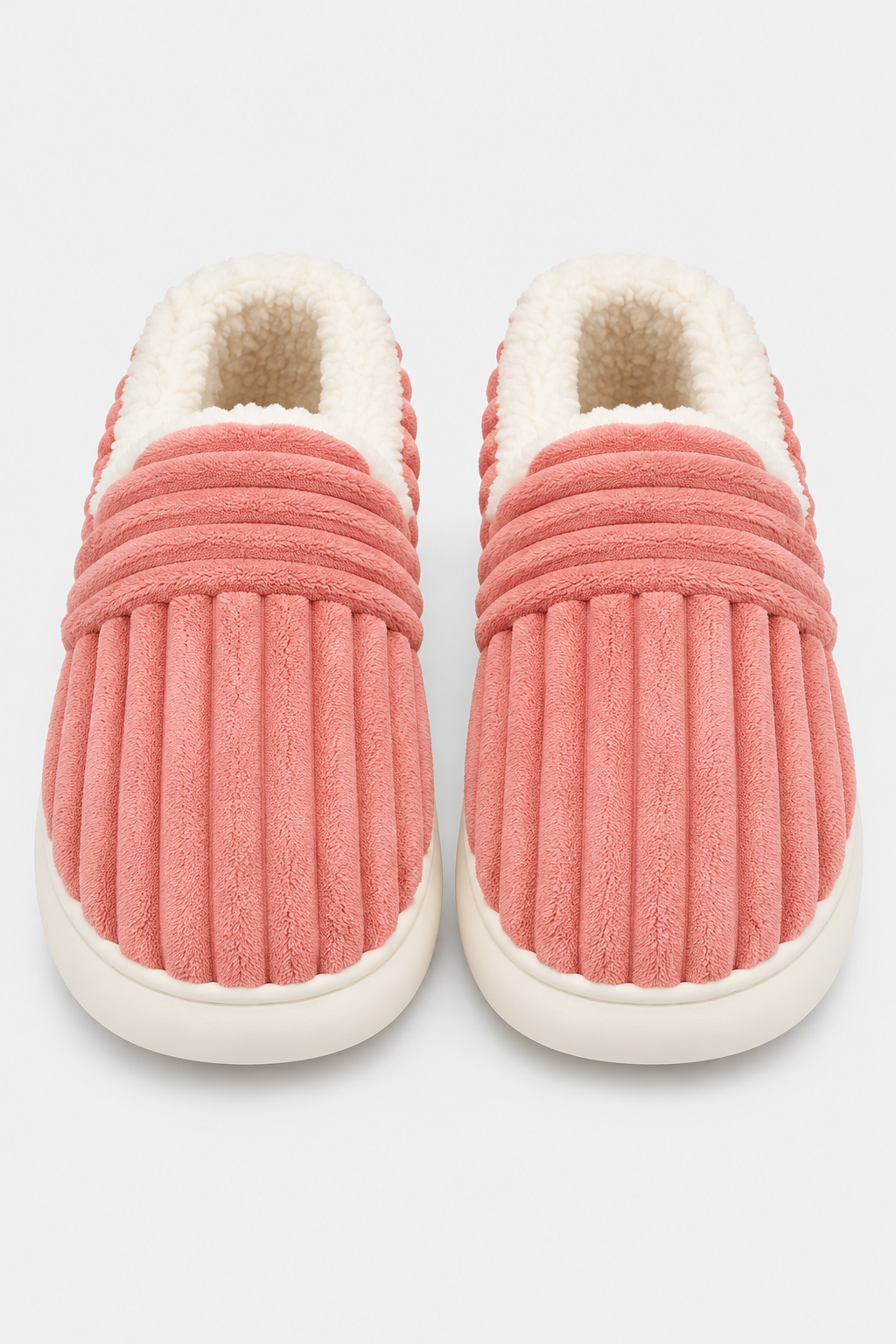 Femme Chaussons en Velours Côtelé Doublure Douce Semelle Épaisse