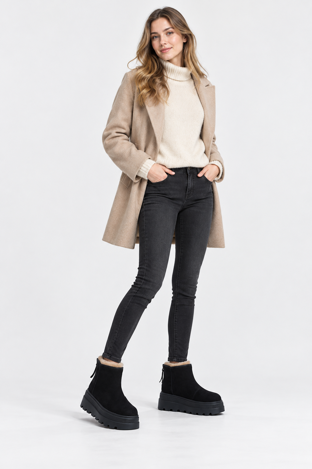 Women Fur Lined Ankle Snow Boots
