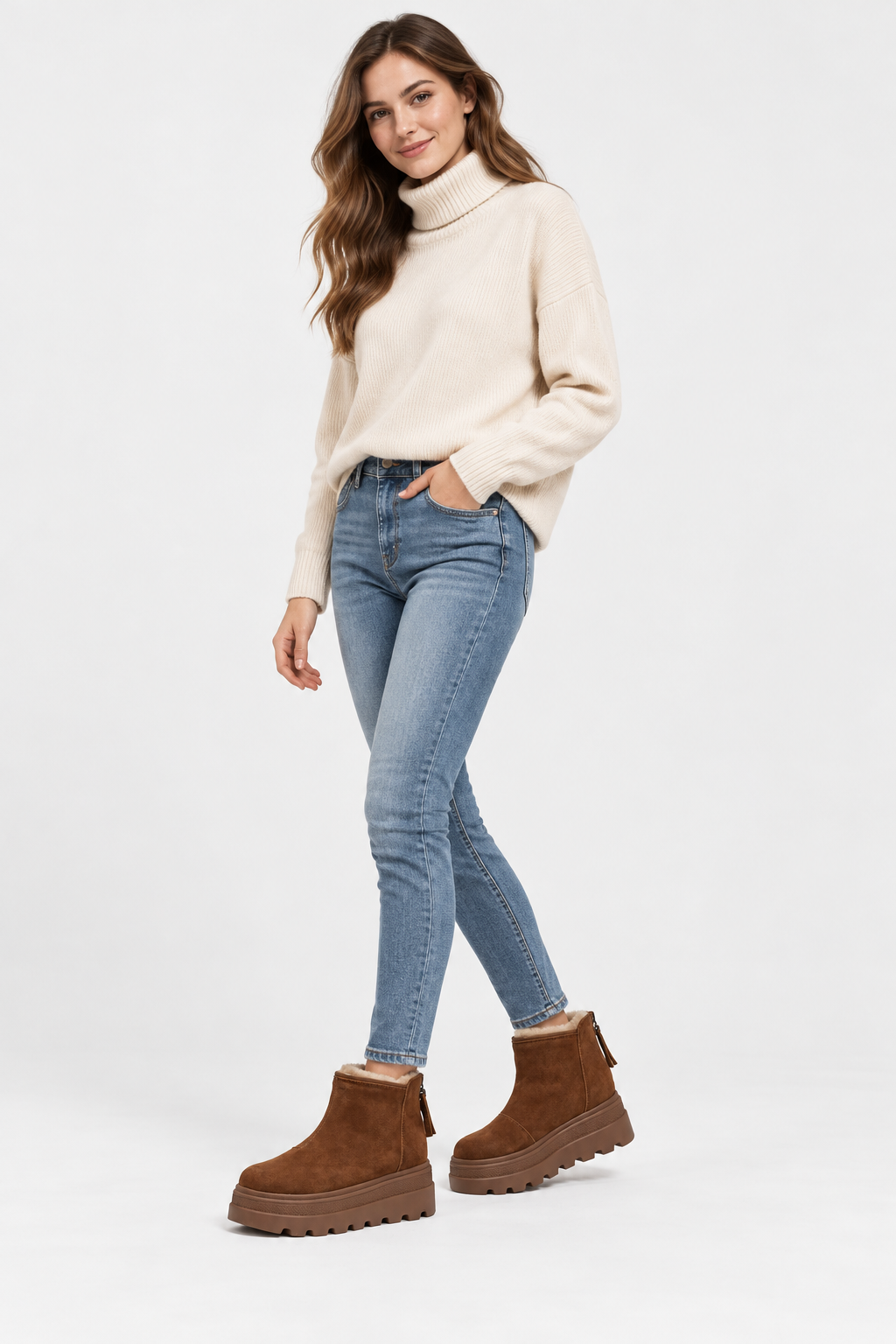 Women Fur Lined Ankle Snow Boots