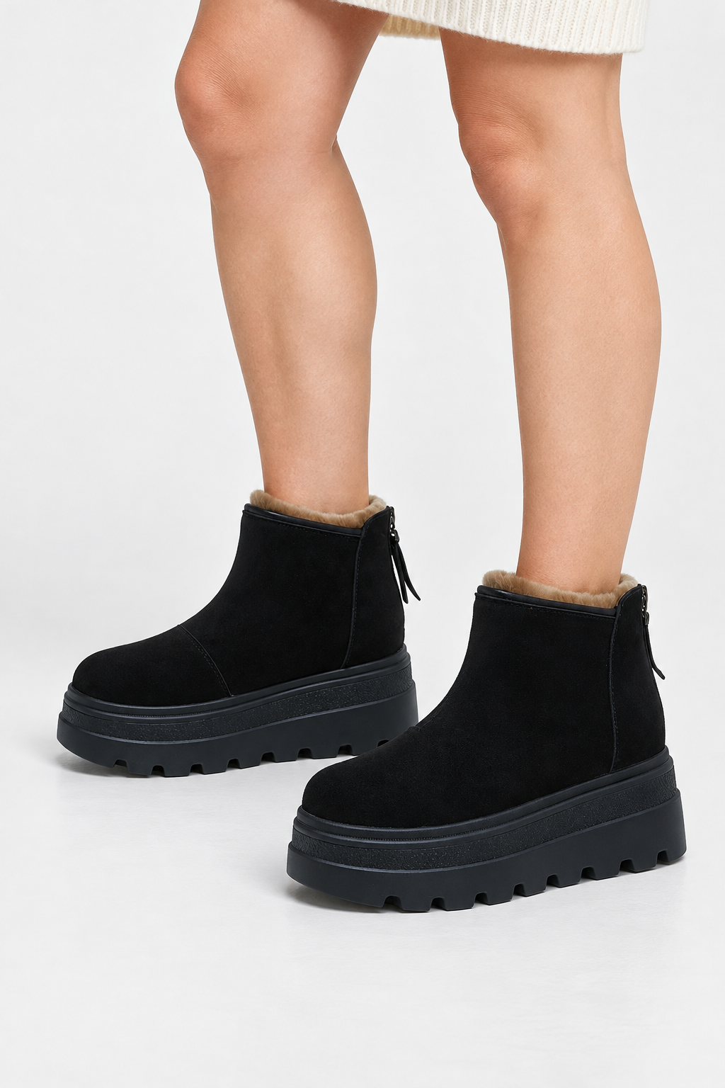 Women Fur Lined Ankle Snow Boots