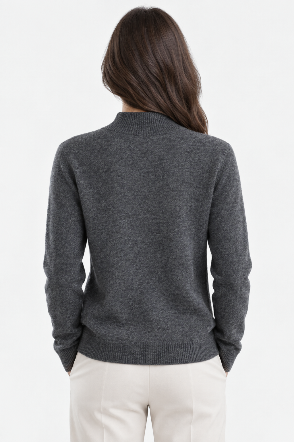 Women Mock Neck Fitted Jumper