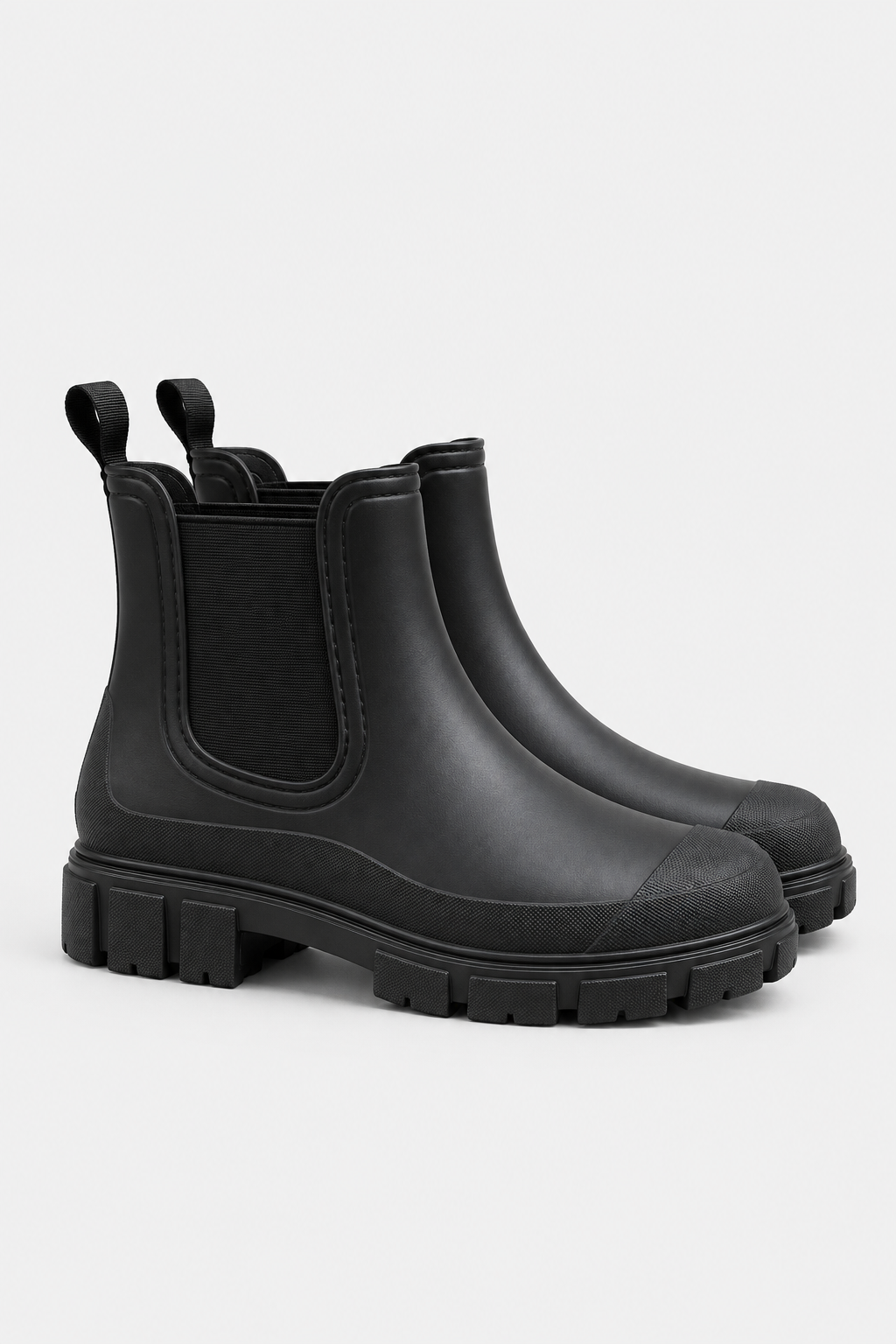 Women Waterproof Chunky Chelsea Boots Elastic Side