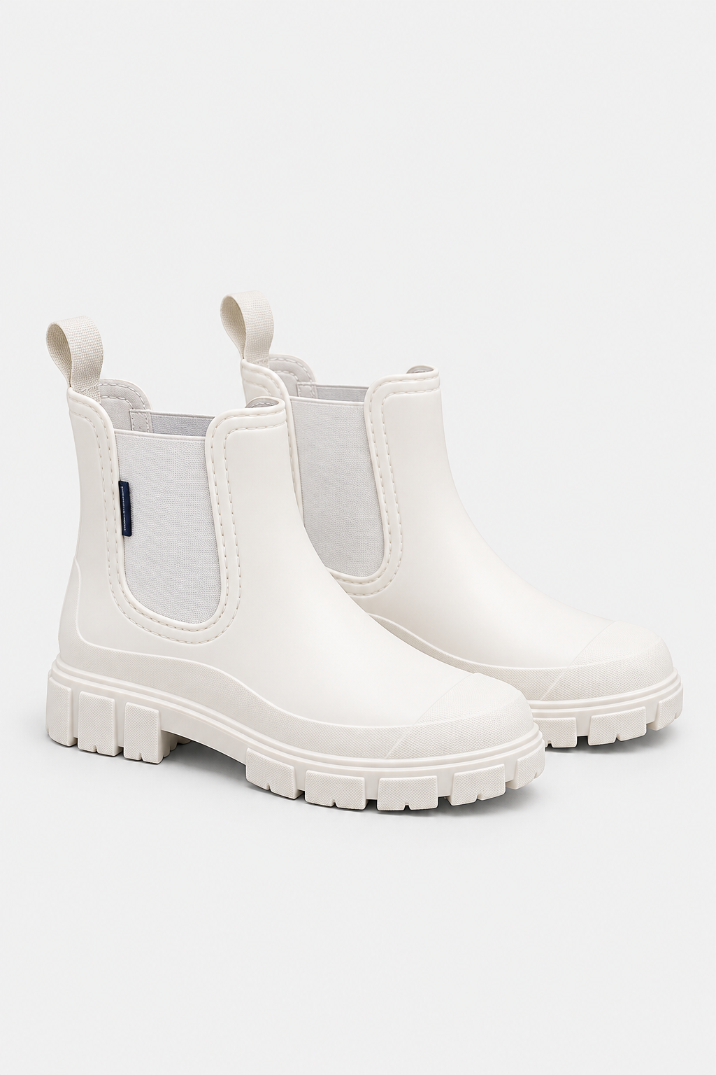 Women Waterproof Chunky Chelsea Boots Elastic Side