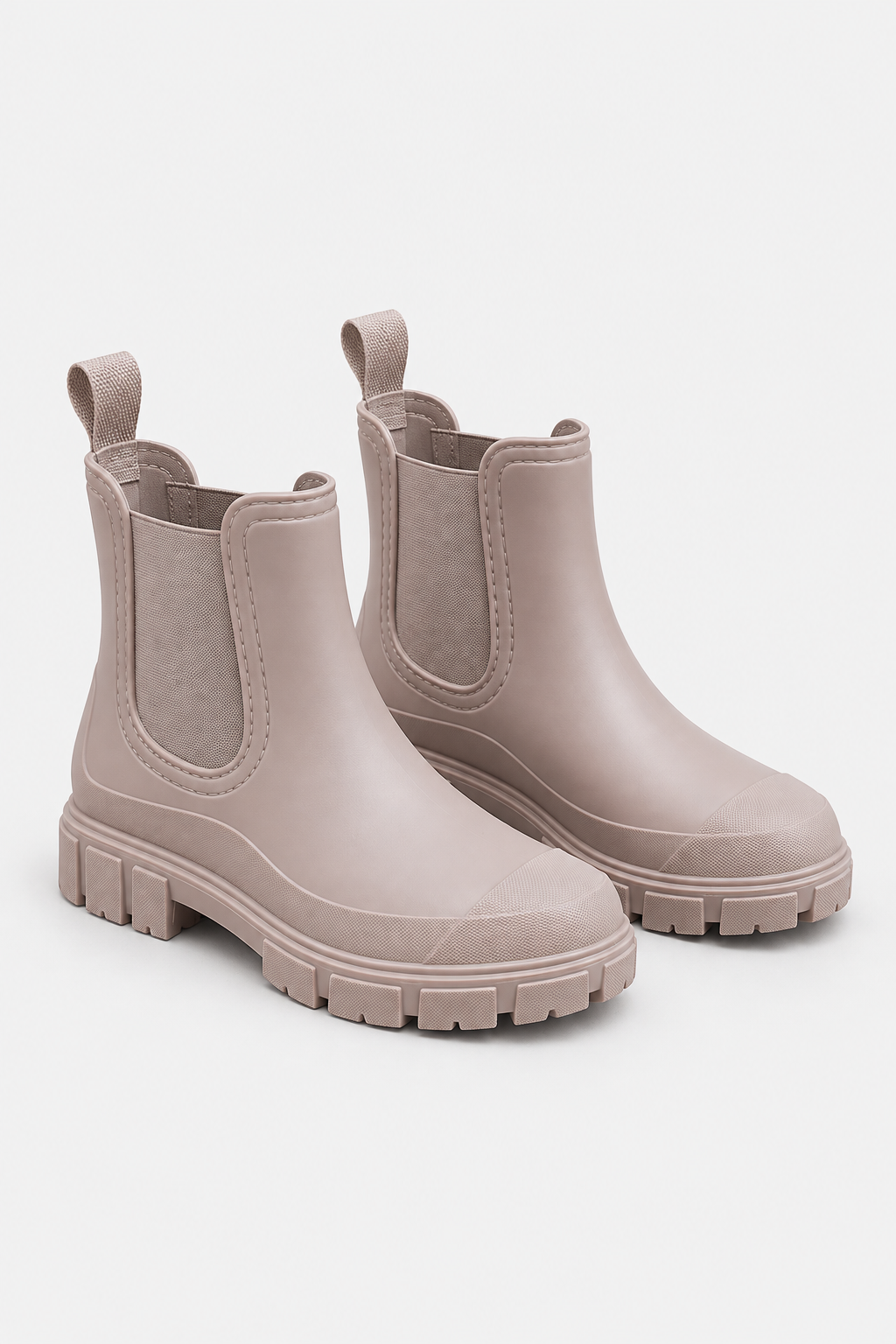 Women Waterproof Chunky Chelsea Boots Elastic Side