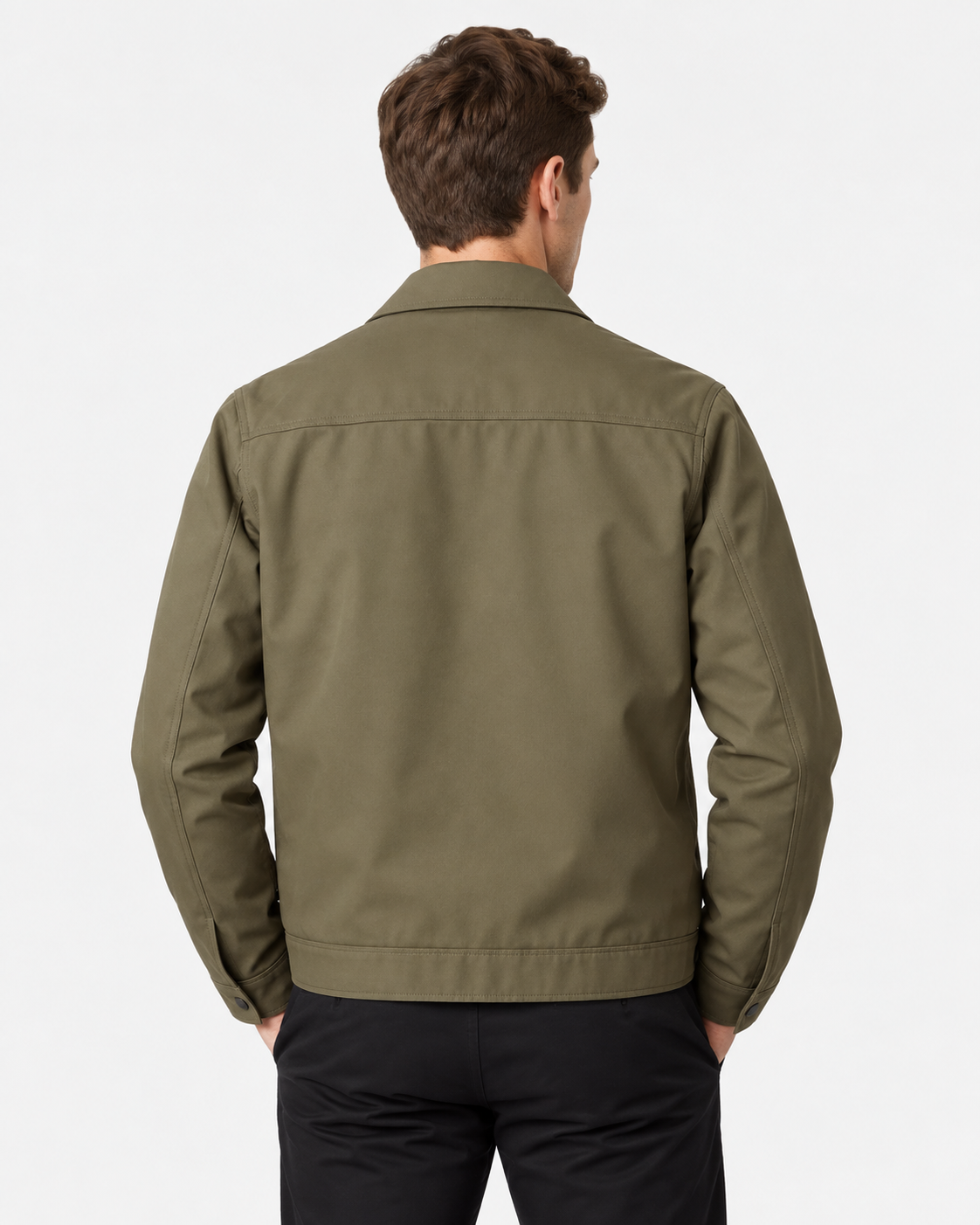 Men Check Lined Harrington Jacket Zip