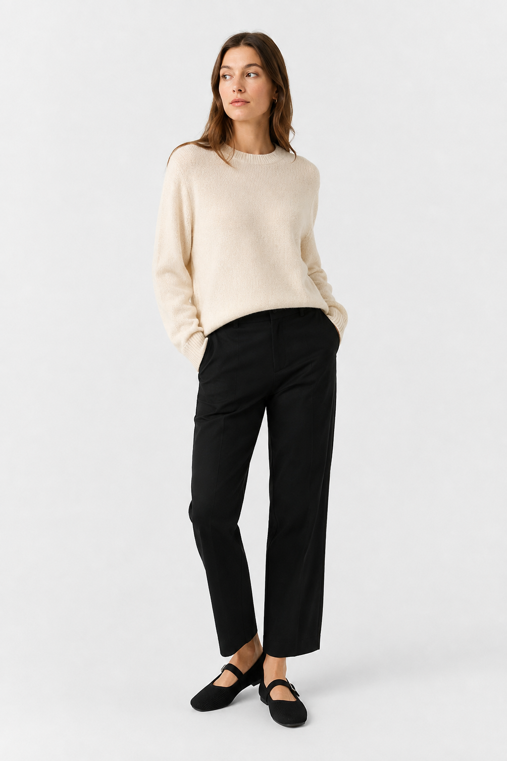 Mary Jane Ribbed Buckle Flats