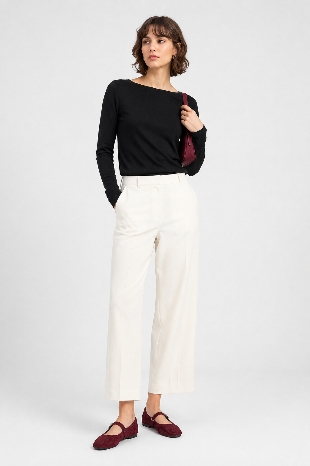 Mary Jane Ribbed Buckle Flats
