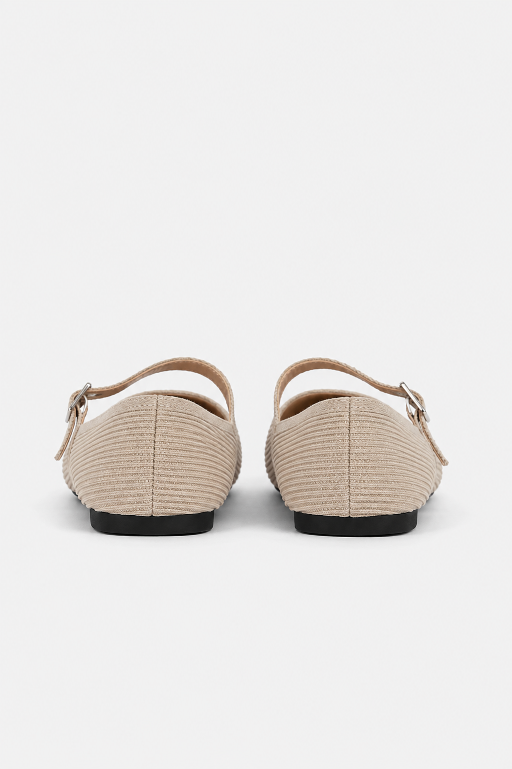 Mary Jane Ribbed Buckle Flats