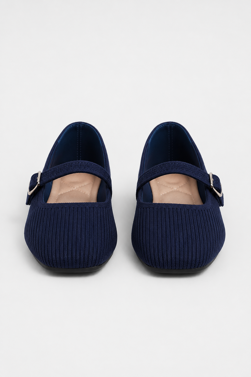 Mary Jane Ribbed Buckle Flats