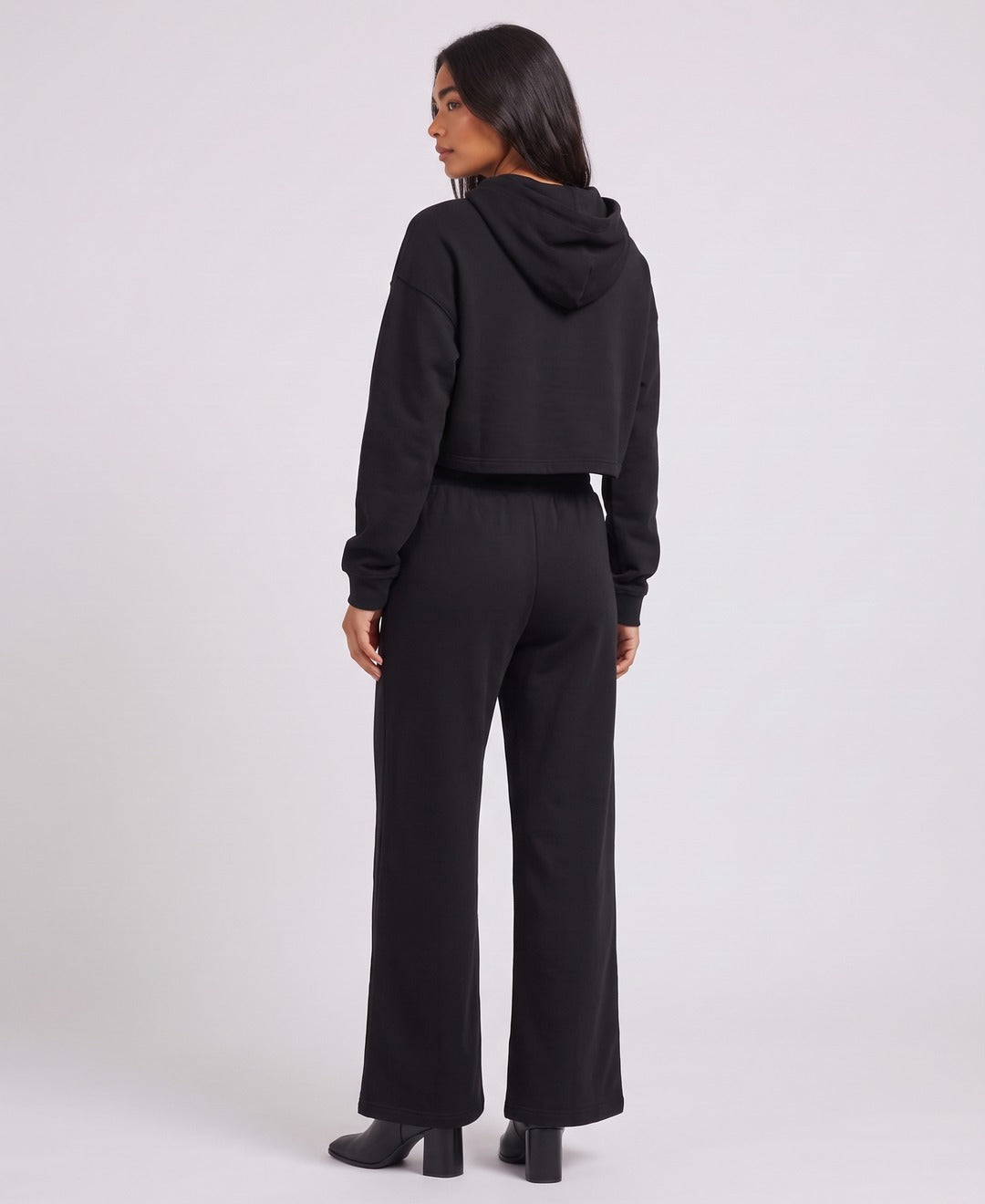 Nova Hoodie Set in Black, back view