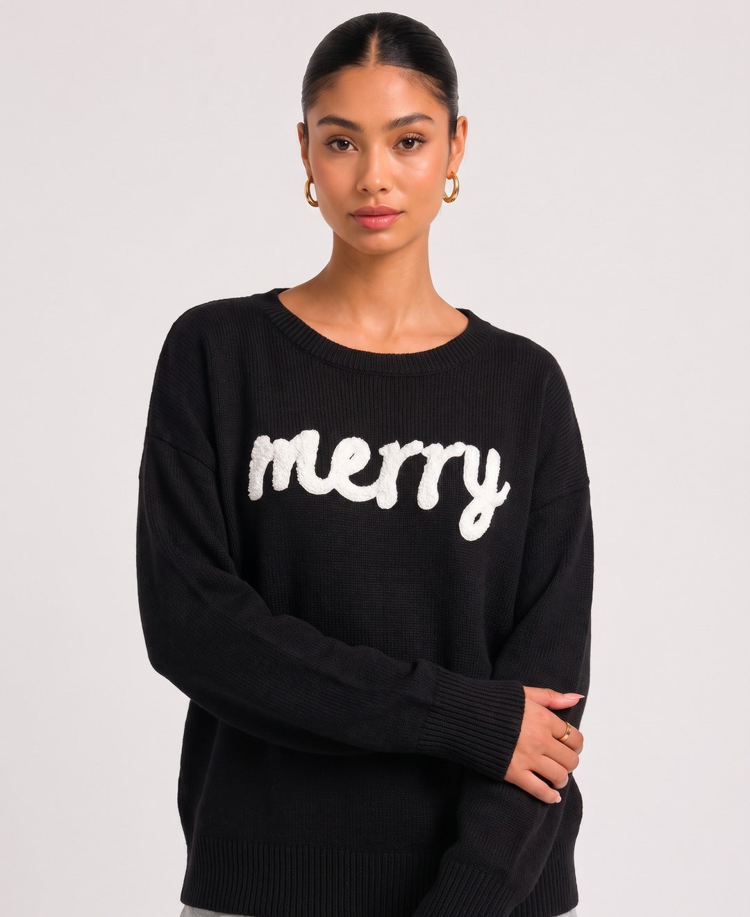 Everly Jumper in Black, front view