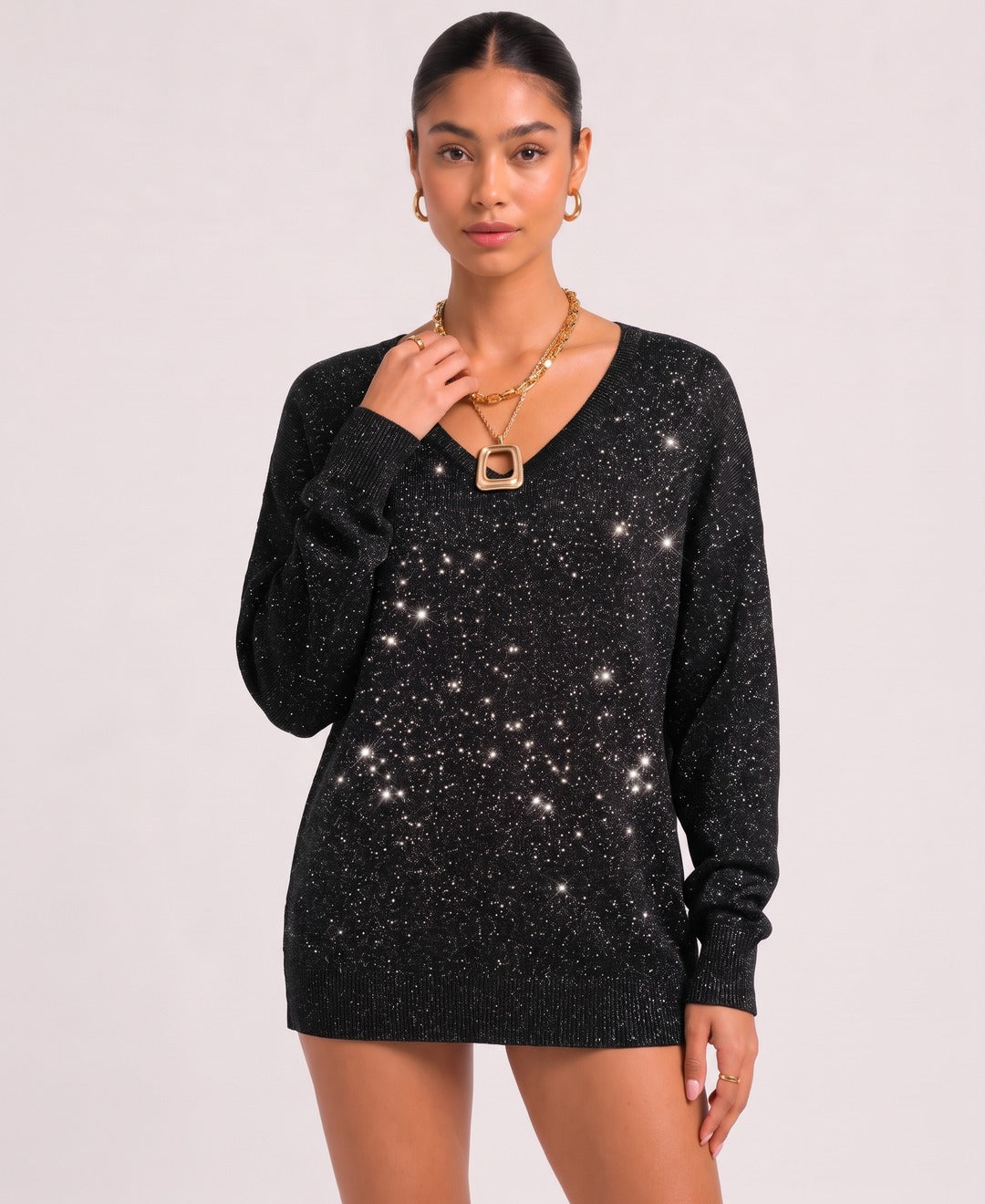 Celeste Jumper in Black, front view