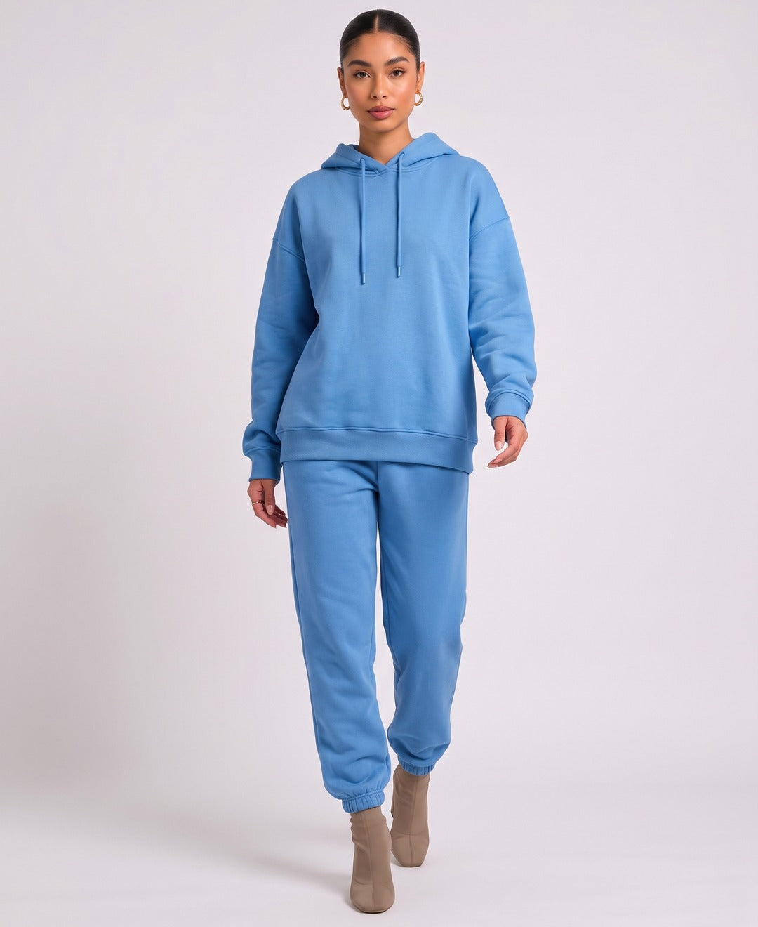 Esme Hoodie Jogger Set in Blue, front view