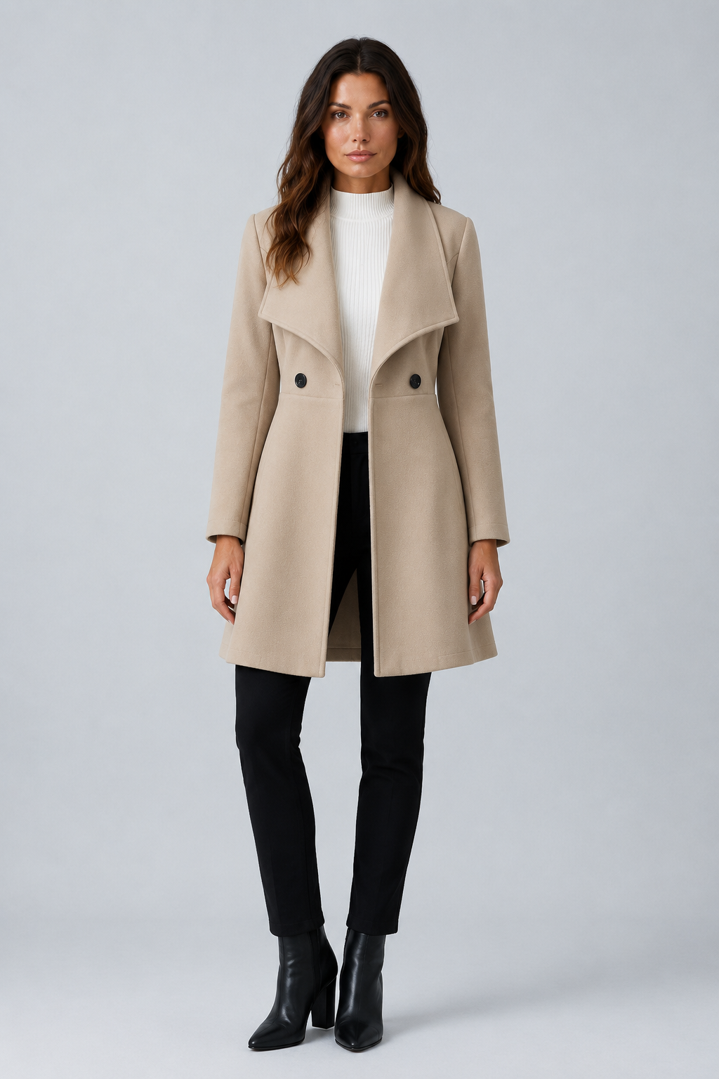 Manteau portefeuille effet laine Georgina