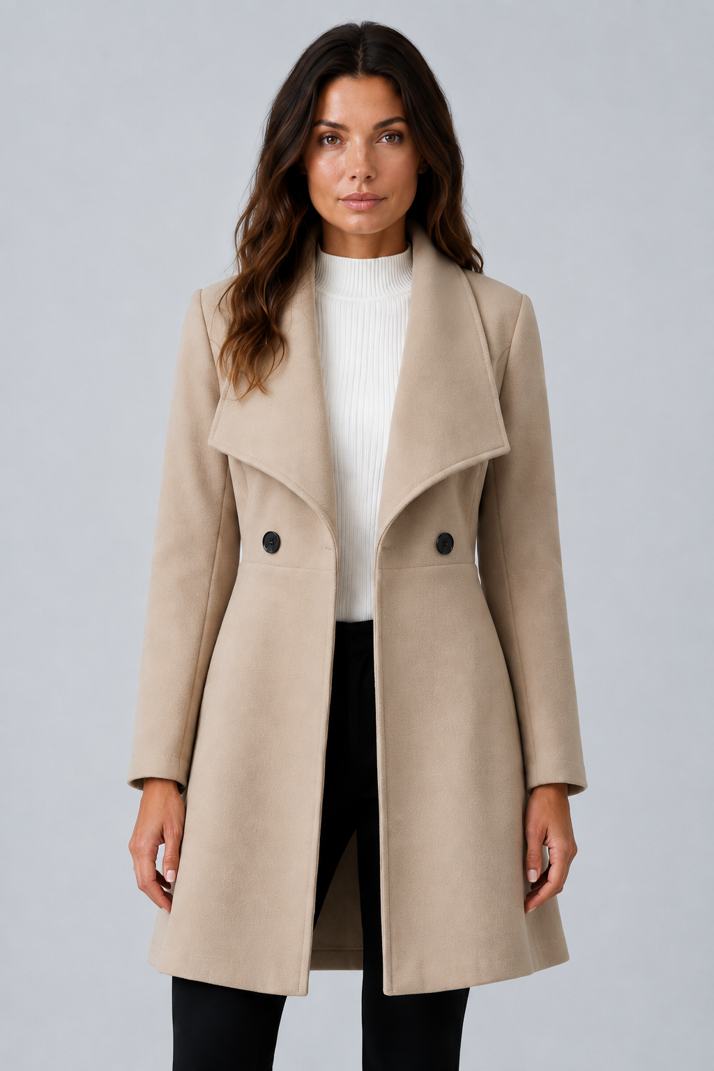 Manteau portefeuille effet laine Georgina