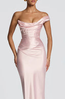 Eurydice draped cowl satin maxi dress