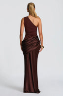 Sidonie one-shoulder satin maxi dress