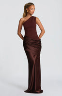 Sidonie one-shoulder satin maxi dress