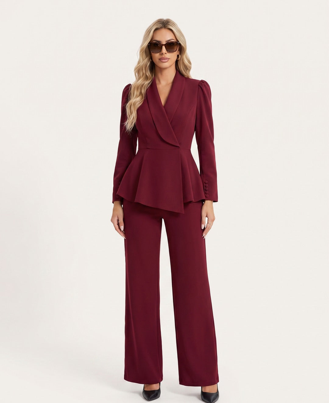 Colette Suit Burgundy front