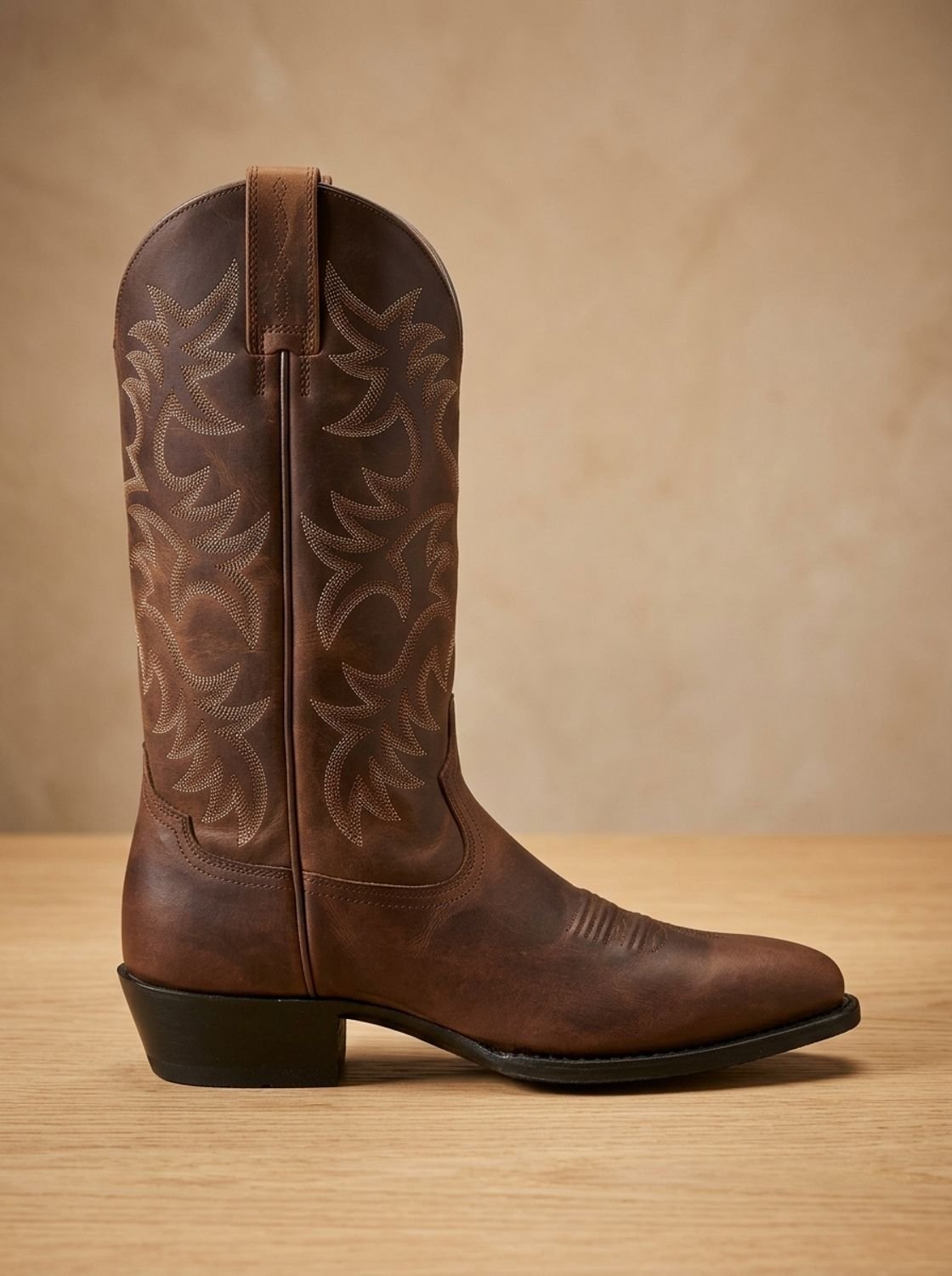 Ainsley Embroidered Cowboy Boots in Brown